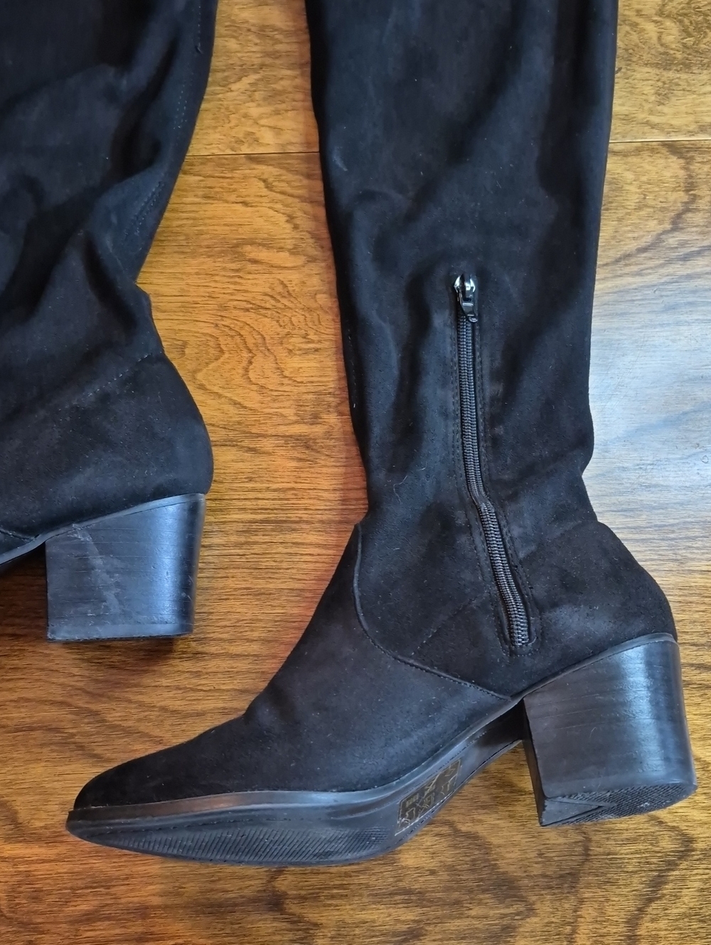 ALDO Women's Black Faux Suede Long Over-the-Knee Boots Block Heel - Picture 3 of 16